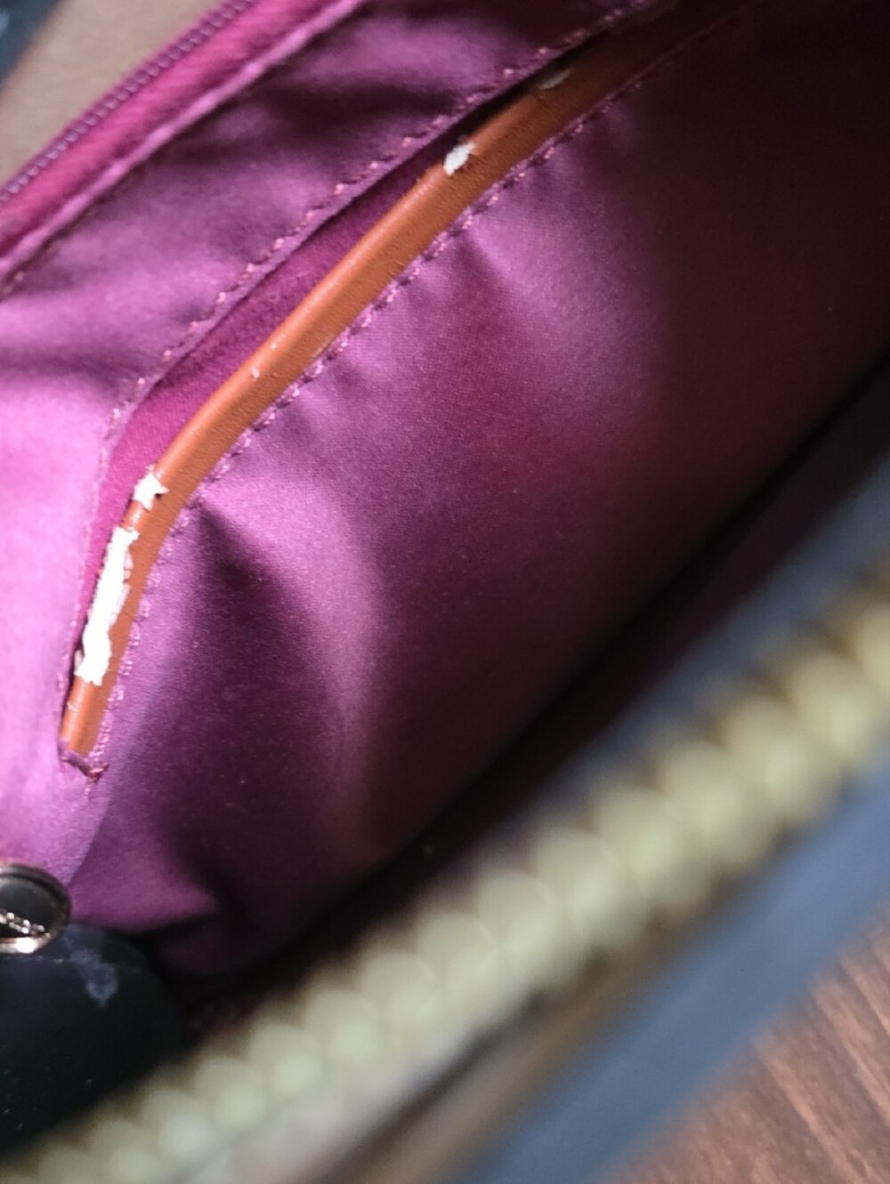 Brown Monogram Satchel Handbag with Gold Accents - Picture 11 of 16